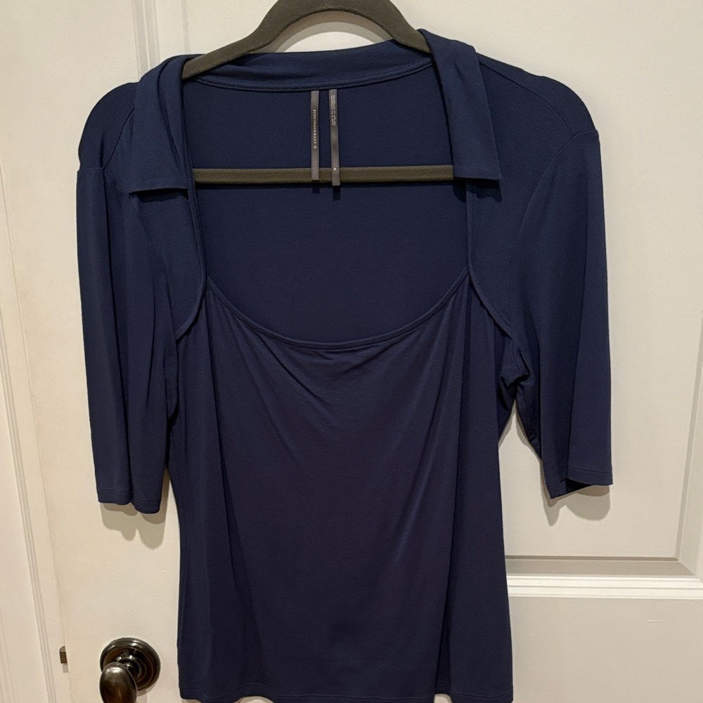 Anthropologie Navy Layered Blouse